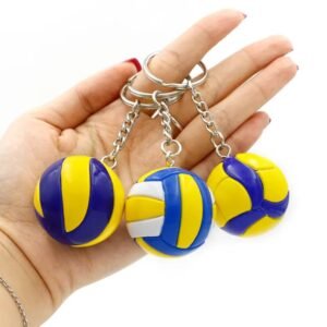"Authentic 3D Volleyball Keychain for sports bags."