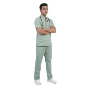 Men's Medical Scrub suit, mandarian collar, Short Sleeve, china collar