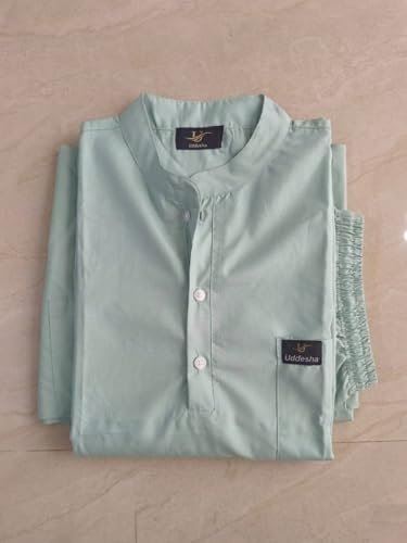 Female Medical Scrub Suit for Doctors, Mint Green, China Collar, - Image 5