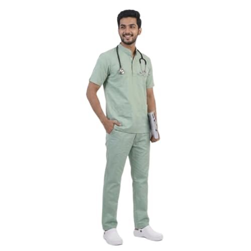 Men's Medical Scrub suit, mandarian collar, Short Sleeve, china collar - Image 3