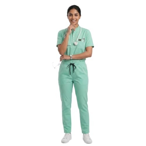 Uddesha Medical Scrub Suit for Doctors, Green, China Collar