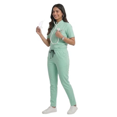 Uddesha Medical Scrub Suit for Doctors, Green, China Collar - Image 5