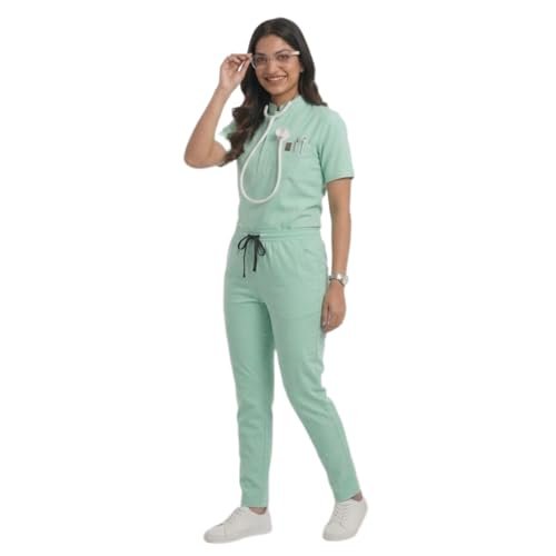 Uddesha Medical Scrub Suit for Doctors, Green, China Collar - Image 8