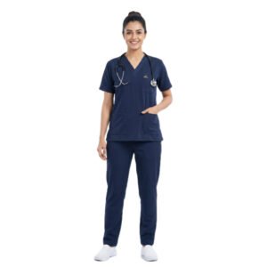 Scrub Suit for Women | 5 Pocket | V Neck Top & Bottom Set | Short Sleeves |