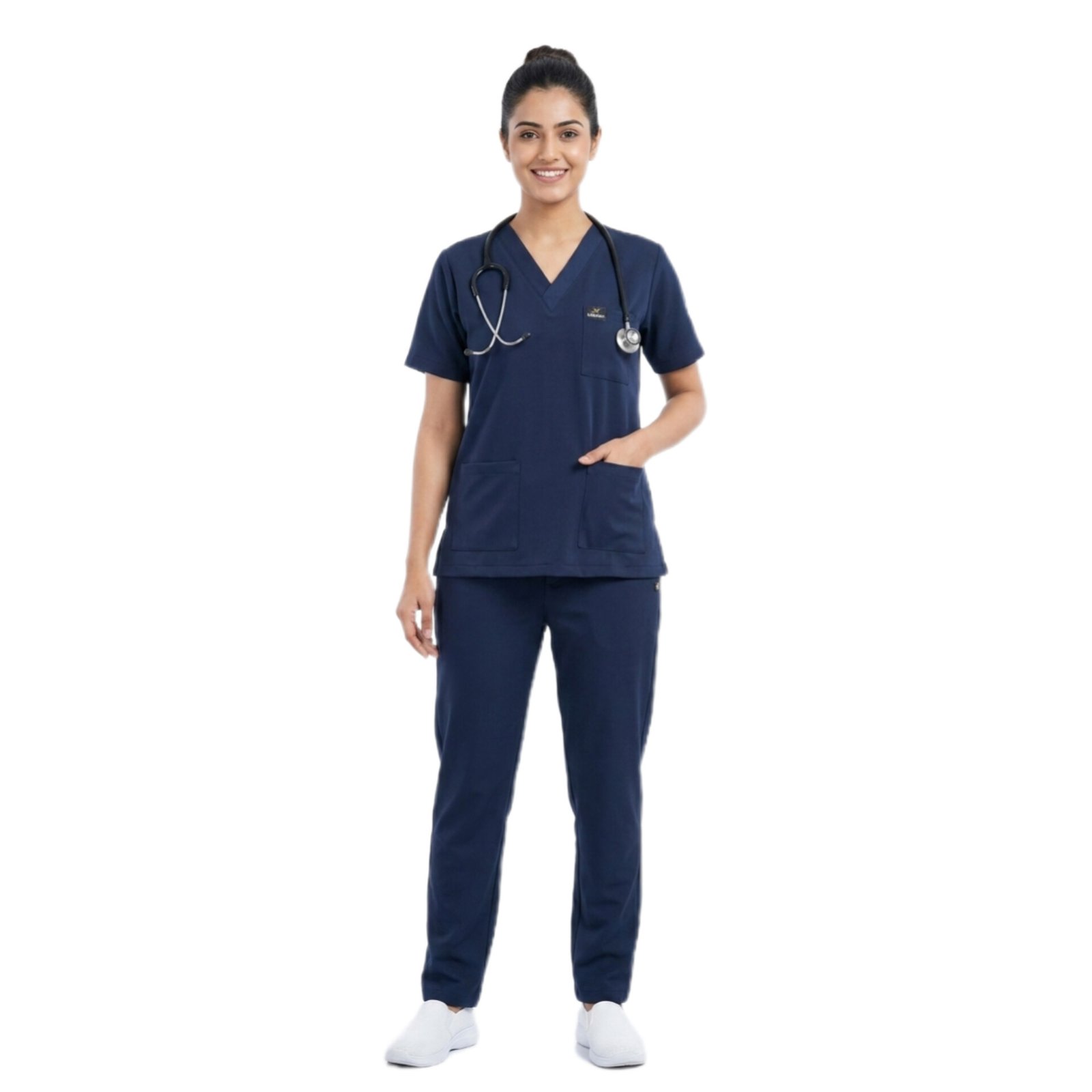 Scrub Suit for Women | 5 Pocket | V Neck Top & Bottom Set | Short Sleeves |