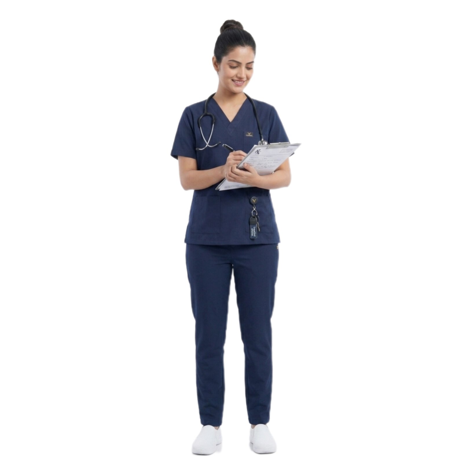 Scrub Suit for Women | 5 Pocket | V Neck Top & Bottom Set | Short Sleeves | - Image 2