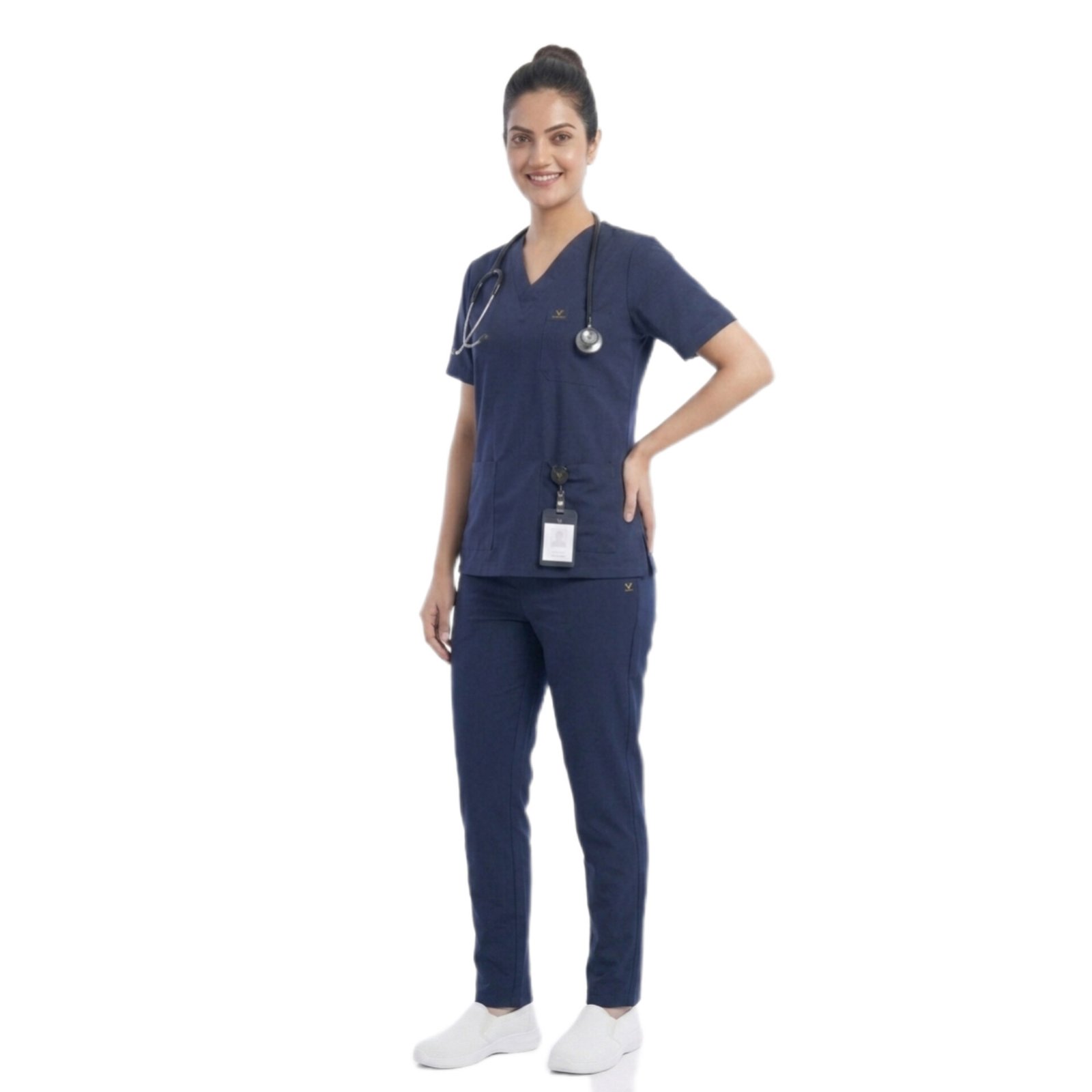 Scrub Suit for Women | 5 Pocket | V Neck Top & Bottom Set | Short Sleeves | - Image 4