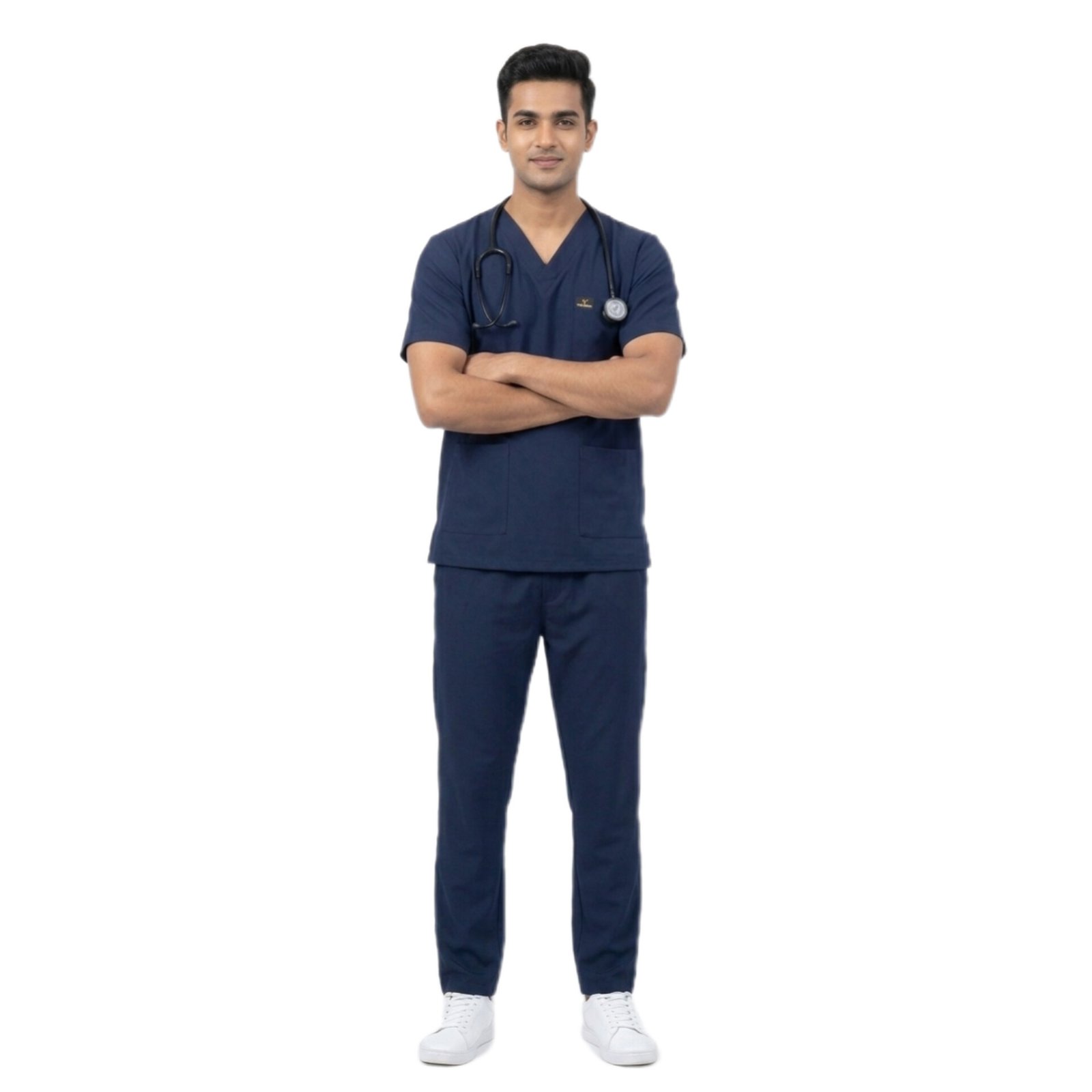 Scrub Suit for Men | 5 Pockets |V Neck Top| Short Sleeves| Navy Blue