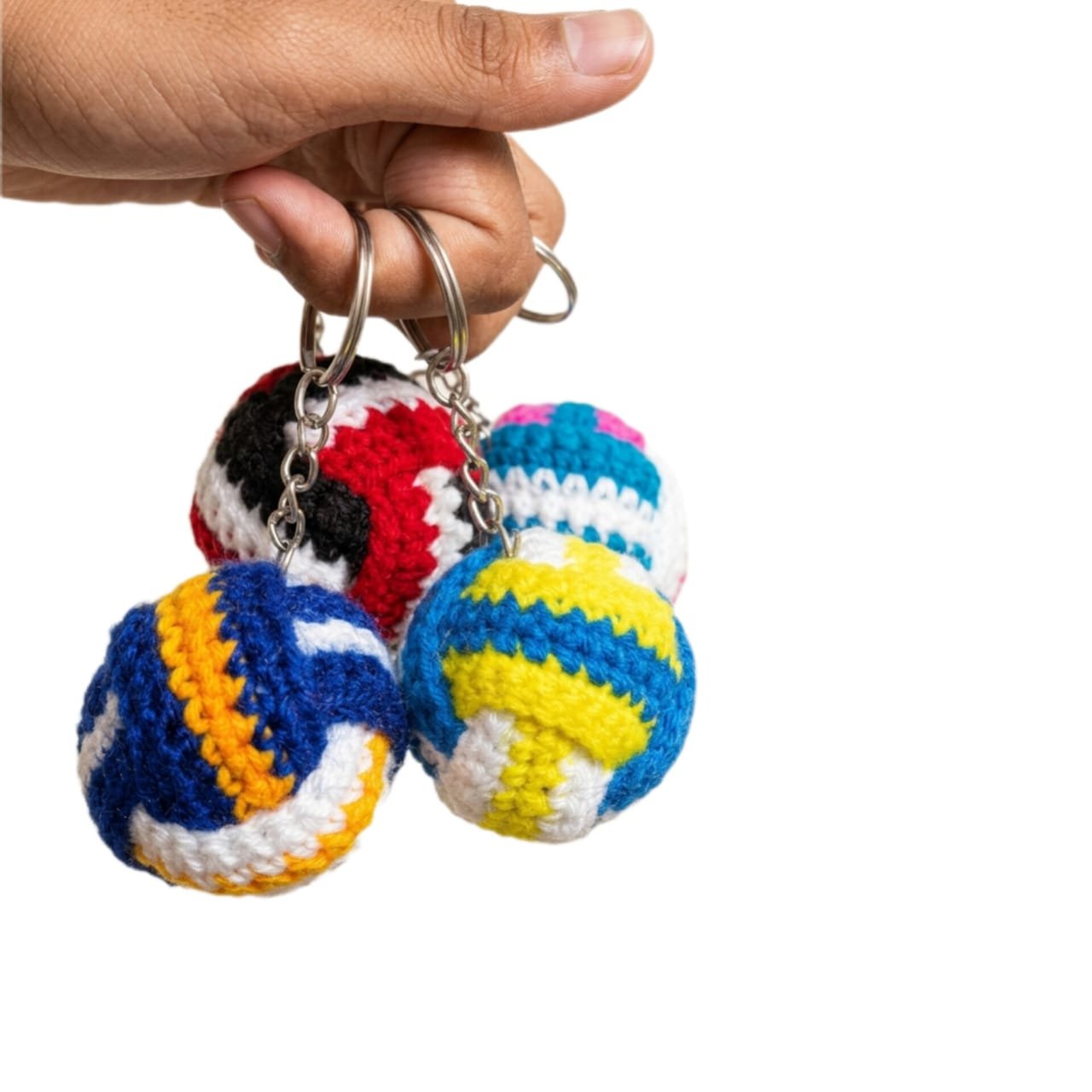 Handmade cotton thread Volleyball Keychain | volleyball crochet